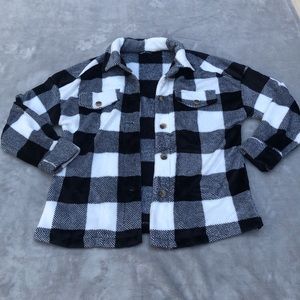 Black and white thick flannel